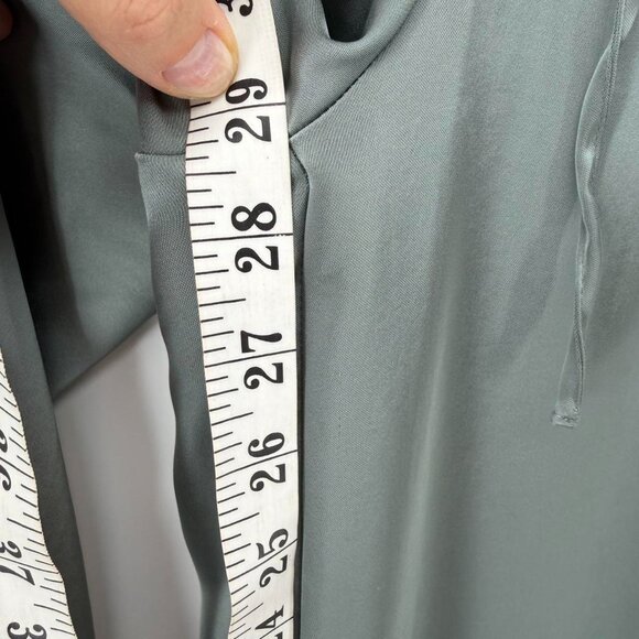 H&M Green Satin Pajama Set Long Sleeve Button Shirt Shorts XS Sleepwear - Picture 7 of 7